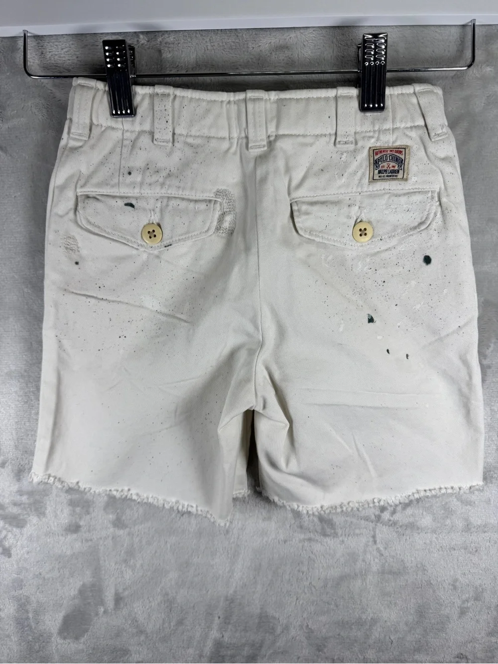 Polo Ralph Lauren Boy’s Chino Short Paint-splattered Cream Size 6